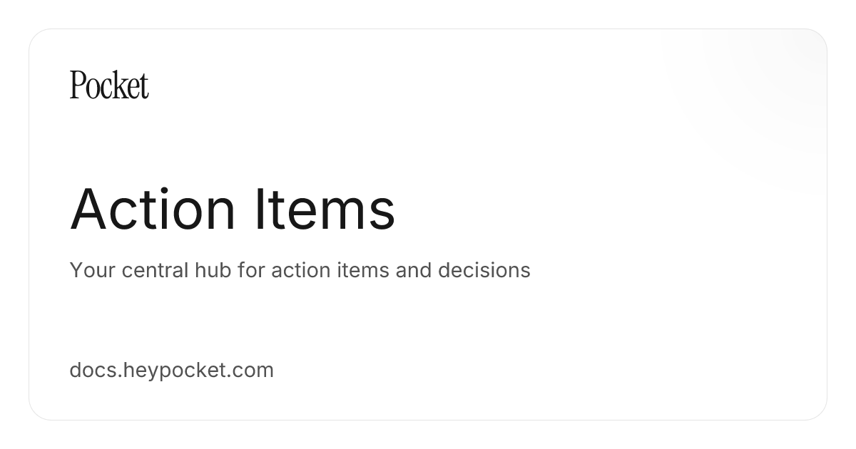 Pocket Action Items and Tasks | Pocket Docs